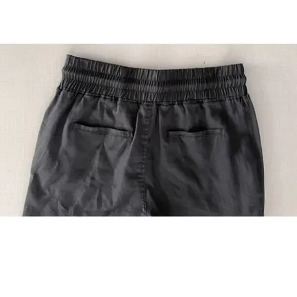 Quince Sz M Wide Leg Linen Pants Black Elastic Breezy Vacation Travel Relaxed - Picture 14 of 16